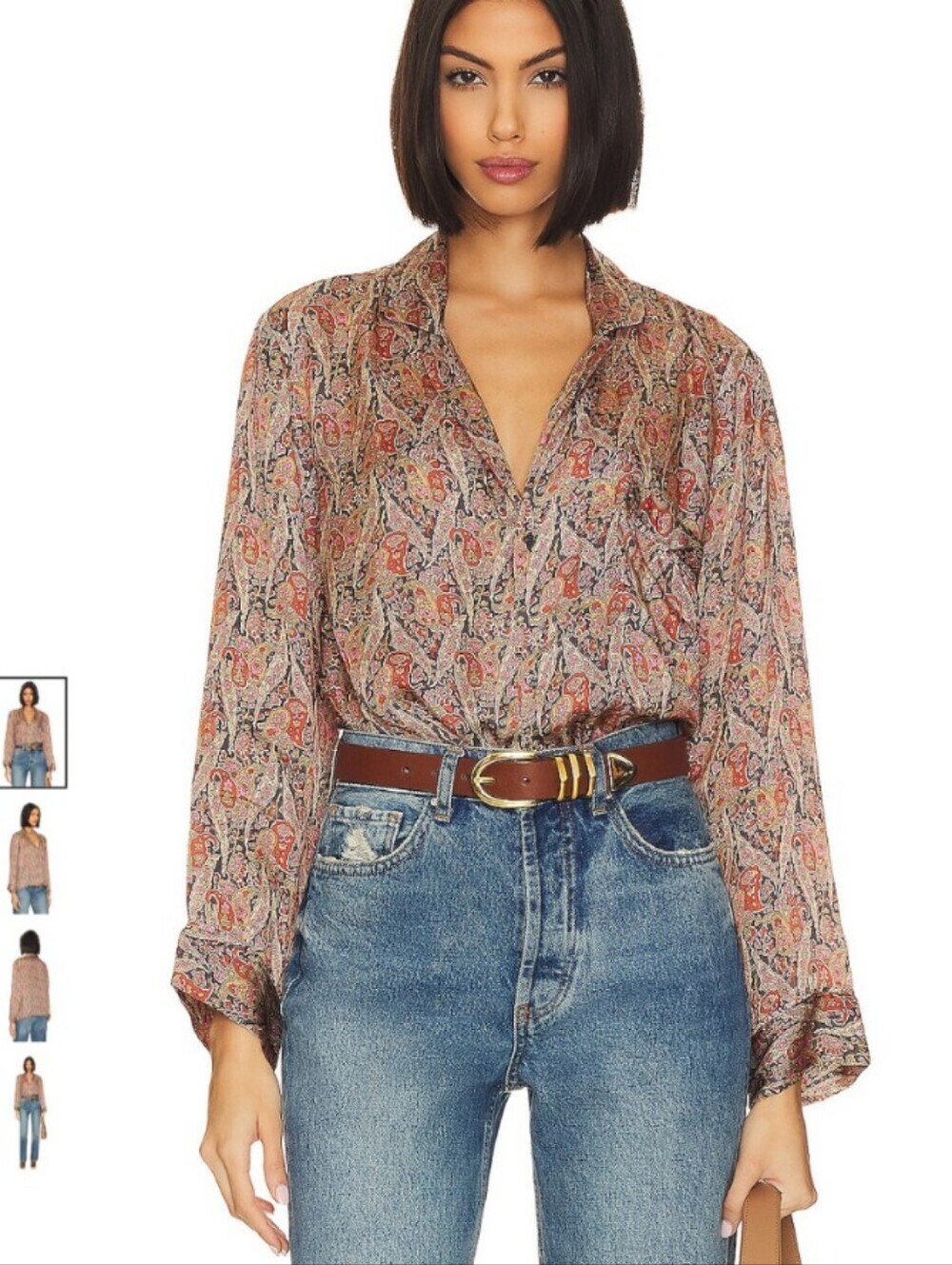THE GREAT bask top in ornate paisley - size 2 (medium)